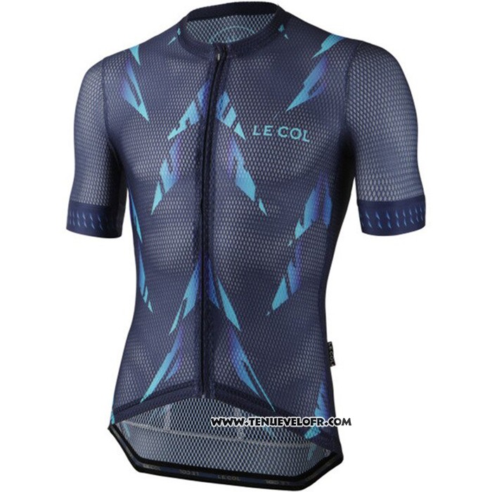 2021 Maillot Cyclisme Le Col Fonce Bleu Manches Courtes et Cuissard